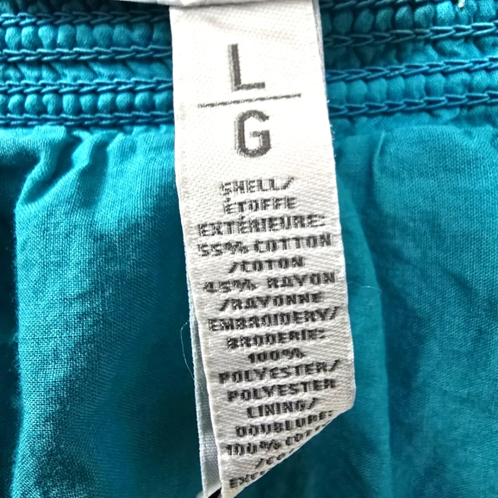 2/$30 Aeropostale Turquoise Bubble Mini Skirt‎ Size L Purple Embroidery Summer